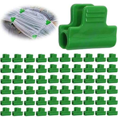 60 PCS Plant Clips for Climbing Plant, (30pcs 8mm + 30pcs 11mm), Garden Clips for Securing Mesh, Garden Hoops for Netting, Durable Plastic Netting Clips, Ideal for Vegetables, Fruits, and Pest Control