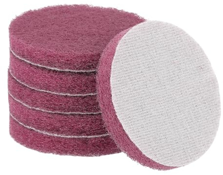 sourcing map 6 spugne abrasive da 500 grane da 7,6 cm, per trapano elettrico a cerchio e ad anello, per la pulizia della cucina domestica, colore rosso