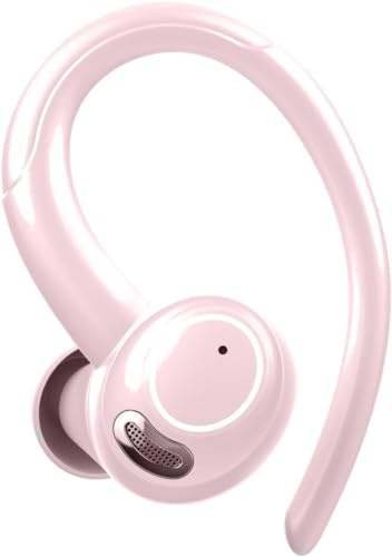 VKROBAG Wireless Earbuds Sport, Bluetooth 5.3 Headphones with ENC Noise Canceling Mic, 48H Ear Buds with Earhooks, 3D Stereo, LED, IPX7 Waterproof Wireless Earphones for Running, Gym, Workout, Pink