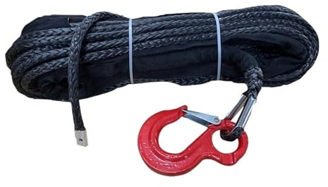 Cuerda de Remolque sintética de 10 mm x 30 m for cabrestante de Coche, tensión de 9,5 toneladas, for ATV UTV Todoterreno Ligero y con Mayor Resistencia a la abrasión