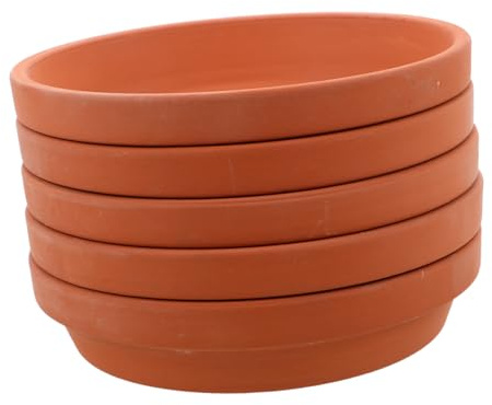 Milisten 5pièces Lot de Soucoupes Rondes Terre Cuite pour Pots De Fleurs avec Trou De Drainage pour Usage Intérieur Et Extérieur