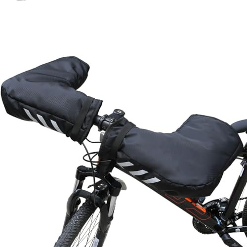 Jayruit Fäustlinge Winter Fahrrad Lenker Warme Handschuhe Winddicht Wasserdicht Motorrad Griff Lenker Handschuhe Schwarz