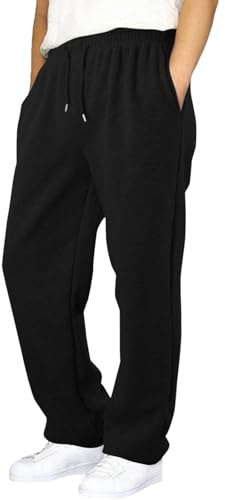 Kids Fleece Jogging Bottoms Kid Sweatpants Boys Tracksuit Bottoms Casual Fleece Lined Trousers with Pockets Drawstring Sports Trouser Children Joggers Lounge Pants Activewear Warm Thick Winter