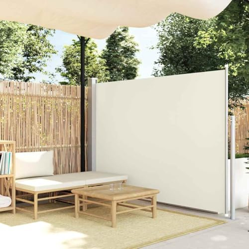 Emmtore Seitenmarkise Ausziehbar Creme,140 x 300 cm
