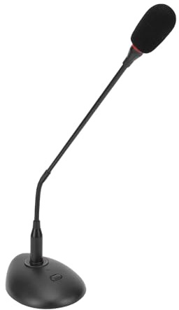 NOENNULL USB-Mikrofon, Kabelgebundenes Konferenzmikrofon für den Desktop, Flexibles Desktop-Schwanenhalsmikrofon, Kondensatormikrofon mit Sockel, Standard-3-poliger XLR-Stecker für