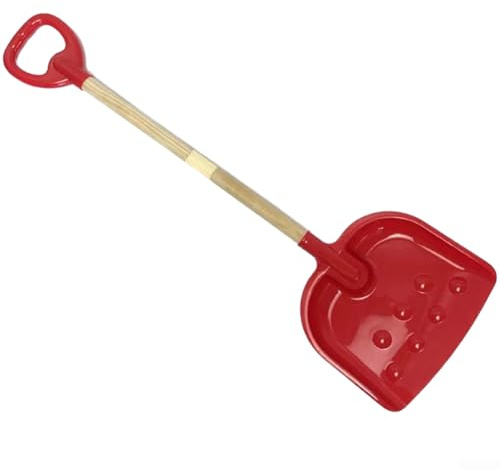 Pala da neve, 56-81 cm, regolabile, staccabile, per bambini, con paletta in plastica, design leggero, per bambini all'aperto e giochi invernali (rosso)
