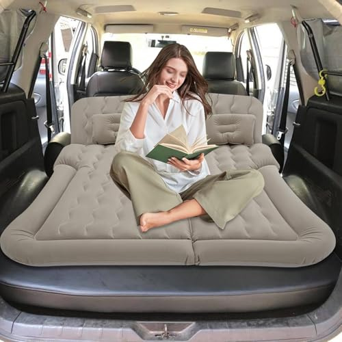 SUV Luftmatratze mit Elektrische Luftpumpe und 2 Kissen, 174x126cm Aufblasbare Auto Matratze Autobett Universelles Automatraze Abnehmbar Aufblasba Matratze für Reisen Camping Outdoor-Aktivität