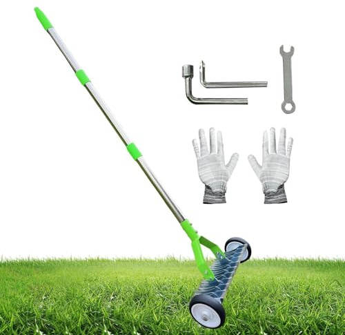 Escarificador – Dispositivo de mano pesado – para desfiltrar el césped – para patio, jardín, terraza – para recoger recortes de césped, hojas y esquejes verdes