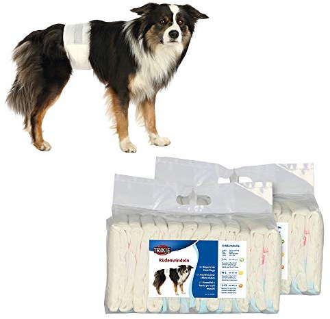 TRIXIE 2X Rüdenwindeln, Hundewindeln - Einwegwindeln, 12 Stück (L-XL, 60-80 cm)