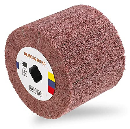 MSW WHEELS-80A Rodillo Abrasivo Laminado (Nylon, Granulación 80, Ø 100 mm, Ancho 120 mm, Eje M19, 1 udd)
