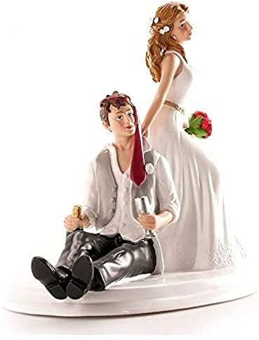 Dekora - Betrunkenes Brautpaar Figur für Hochzeitstorte 14 cm