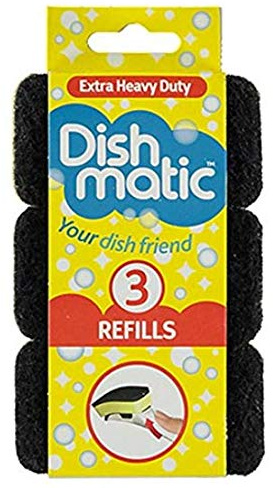 Dishmatic Ersatzschwämme, extra robust, Schwarz, 9 Stück