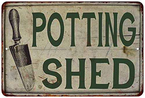 Gartenschild zum Eintopfen von Schuppen, Gartenarbeit, Vintage-Dekoration, rustikal, dekorativ, Blechschild, Blumen, Kräuter, Obst, Gemüse, Geschenk, 208120020045