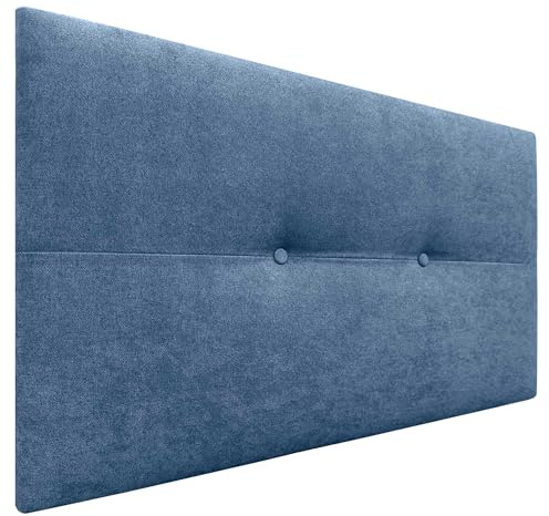 DHOME Kopfteil aus Kunstleder oder Stoff AQUALINE Pro Kopfteil Polsterkopfteil Luxusbett (Stoff Blau, 110cm (Betten 80/90/105))