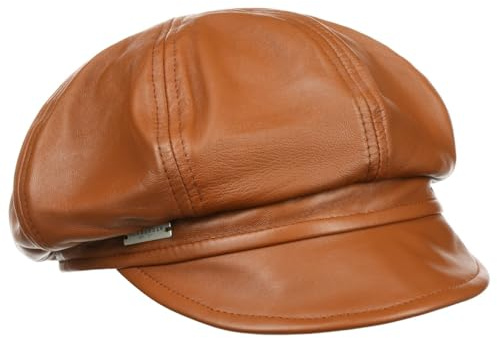 Seeberger Leder Ballonmütze Schildmütze Baker-Boy-Mütze Damencap Ledercap Damen - mit Schirm, Futter Herbst Sommer Frühjahr Winter Frühling-Sommer Herbst-Winter