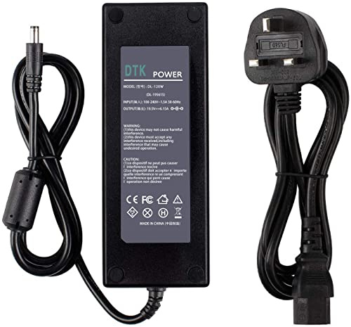 DTK 19.5V 6.15A 120W Laptop Charger for MSI ASUS LENOVO MEDION TOSHIBA Notebook Computer PC Power Cord Supply Lead AC Adapter Connector:5.5 X 2.5mm
