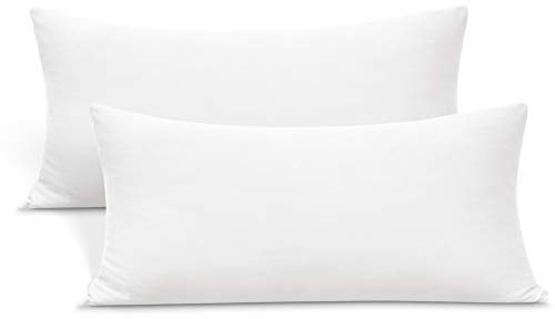 2-Pack Stretch Pillow Cases - Jersey Knit & Ultra Soft Envelope Closure Pillowcases T-Shirt Like Microfiber Blend - Suitable for 20x36/20x40 King Size Set of 2, White