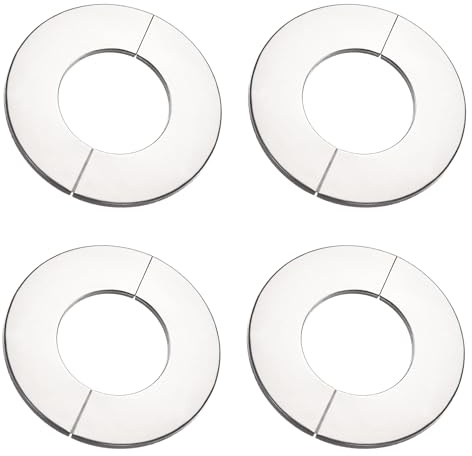 sourcing map Flangia divisa da parete, piastra rotonda in acciaio inox per tubo di diametro 71 mm, 4 pezzi