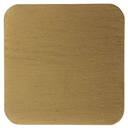 Holyart Piattino portacandele in alluminio dorato Quadrato 10x10 cm