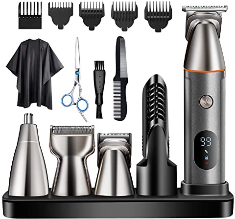 Vsmooth Bartschneider für Herren, multifunktionaler Haarschneider, elektrischer Haarschneider, geeignet für Schnurrbart, Körper, Nase, Ohr, Gesichtstrimmer, wiederaufladbar, wasserdicht,