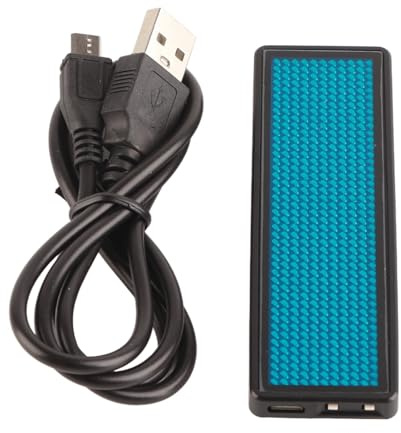 Garosa LED Laufschrift Display Namensschild USB | Programmierbares LED-Laufschrift-Display USB-aufladbar 44x11 Pixel Ideal für Hotels, Messen und Events