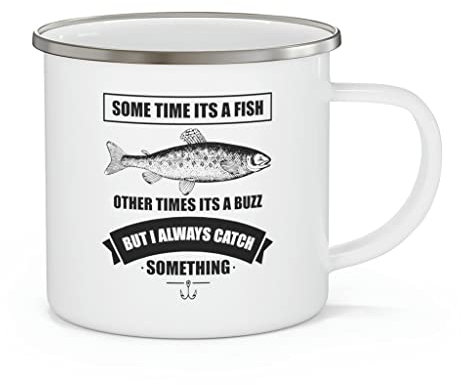 Lustiges Fisherman Lake Fishermen Geschenk Lustiges Angeln Fangen Zitat Gag Spruch Männer Frauen Emaille Camping Tasse 340 ml