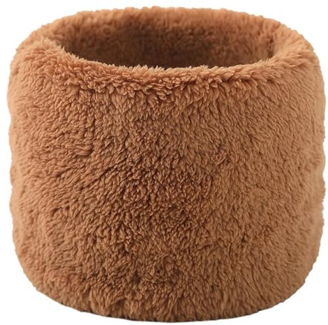 YUKORT Winter-Strickschal FüR MäNner Winter Samt Snood Dicke Schals Einzigen Kreis Plus Fleece Einfarbig Schals Mode Weichen Ring Neck Kragen Wärmer Schal Schal Herren (Color : Auburn)