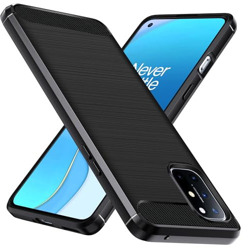 ivoler Silikon Hülle für Oneplus 8T / OnePlus 9R, [Militärischer Schutz] Stoßfest Handyhülle, Dünne Weiche Flexible TPU Kratzfest Schutzhülle Anti-Fingerabdruck Case Cover, Schwarz