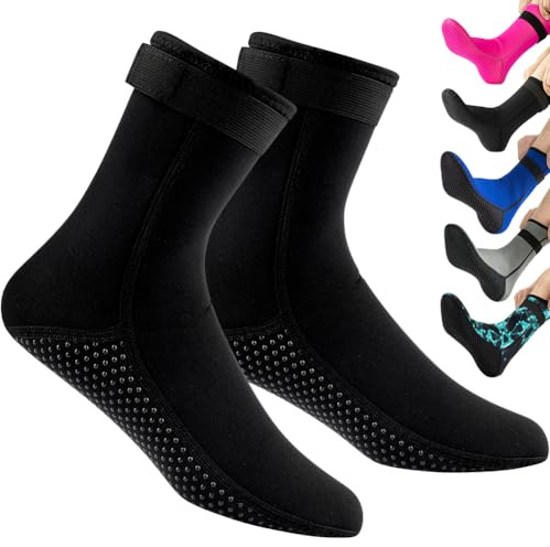 HINATAA 3MM Neoprensocken für Damen Herren, Tauchsocken Schnorcheln Socken, Warm schwimmsocken, Beachvolleyball Socken für Schnorcheln, Surfen, Schwimmen, Segeln, Tauchen, Wassersport