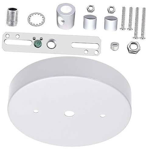SEWOART Plaque de Fixation du Lustre Plafond Métallique Blanc 1 Set