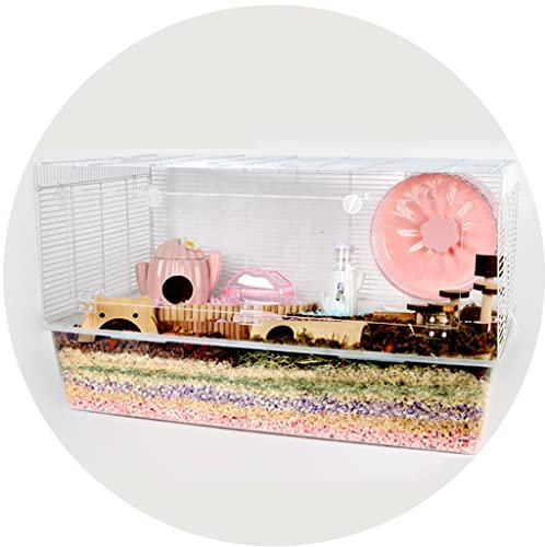 SYSZSYHD Großer Hamsterkäfig, transparentes Hamsterhaus mit Eisendraht, bissfester Acryl-Mäusekäfig, atmungsaktiver Käfig für kleine Tiere
