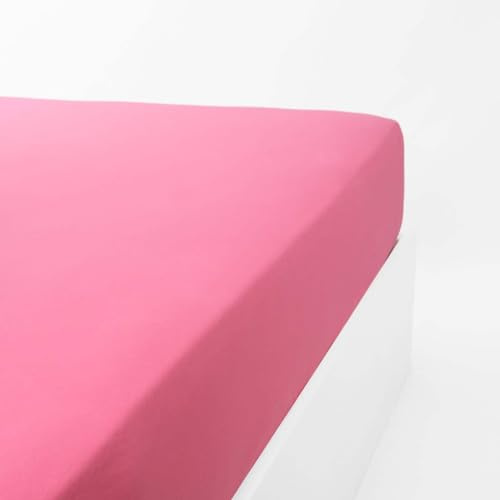 LINANDELLE Påslakan bomull, 120 trådar mjuk stretchig jersey, Sängkläder - rosa - 130 x 190