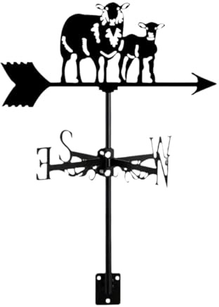MagiDeal Wetterfahne Windrichtungsanzeiger Zubehör Handwerk Schaf Ornament Metall Wetterfahne für Hof Bauernhaus