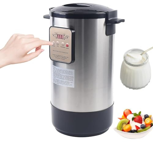 Quixnova Máquina para Hacer Yogur Totalmente automática, máquina de fermentación Comercial 12L/18 con Pantalla LCD para Yogur Individual casero, fácil Limpieza,12L