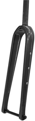 HWEVDHJ 700C Carbon-Starrgabel Gravel-Rennradgabel 28,6 Mm Scheibenbremse Fahrradgabel 12 X 100 Mm Steckachse 1 1/8 Zoll Gerades/konisches Rohr Hartgabel 700x45C Rad(Glossy Black,Straight Tube)