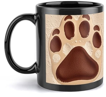 NTVOWPZO Coffee Mugs Large Coffee Mugs Ceramic Coffee Mugs Dog Paw Print Mug with Handle Travel Coffee Cup Funny Mug Tea Cups with Handle for Hot Cold Beverages