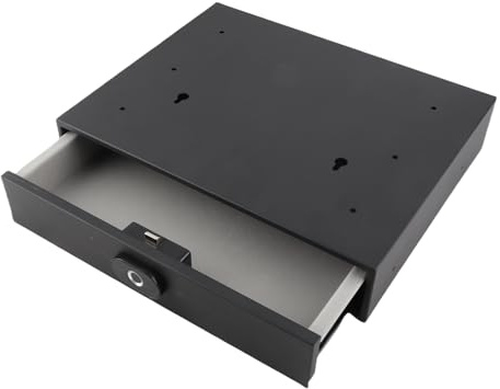 Fingerprint Smart Safe, Touch Home Schubladensafe, Versteckter Safe, Zinklegierungsstahl, Tragbar, USB-Aufladung, Schwarz, 390 x 324 x 105 mm