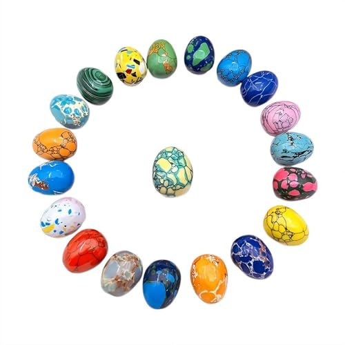 SHUZHENG Dekorative Ostereier, Kristall-Ostereier für Osterdekoration, buntes pastellfarbenes gesprenkeltes Ei für Ostern, natürliche Dekoration, Ei poliert für DIY Kristallstein, 20 Stück