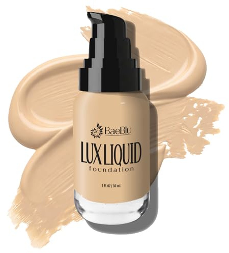 BaeBlu Organic Aloe-Based LUX Liquid Foundation, Natural Vegan Gluten-Free Made in USA, Agave
