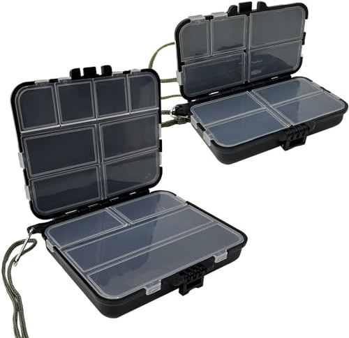 HAPPOW 2 cajas de cebo de pesca, caja de pesca de plástico, cajas de pesca