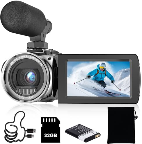 Weochi Video Camera Camcorder HD 1080P 36MP Digital Cameras Recorder for YouTube TikTok 3 Inch 270 Degree Rotation Screen 18X Zoom Vlogging Camcorders for Kids,Teens,Students,Beginners,Elders