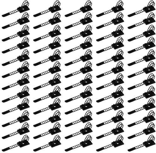 Culinavog 60 Pezzi Clips a Cavo Rregolabili, Fascetta per Cavi Autoadesiva, Fermacavi con 20 Viti, Fermacavi Autoadesivi in Nylon, Cavi Durevole per Organizzare Cavi, Fili, Casa, Ufficio (Nero)