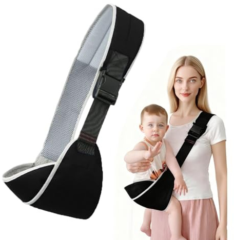 LIUYIDM Tragetuch Baby Multifunktion Hüfttrage Verstellbar Trage Seitlich Kleinkind Toddler Carrier, Geeignet für Säuglinge und Kleinkinder im Alter Von 6-48 Monaten 20 kg (Schwarzes Cäsium)