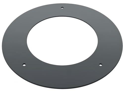 FORTUNATO Rosone di Finitura in Alluminio per Stufa a Pellet e Legna, Diametri 150mm - 180 mm, Nero, Miglioramento Estetico (Ø 150 mm)