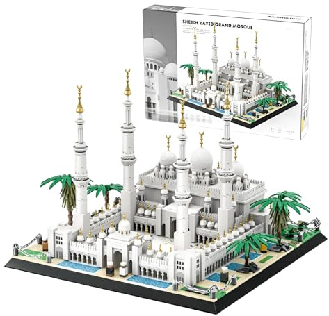 Sheikh Zayed Grand Mosque Bausteine Bausatz, 1463 Teile Dhabi Architektur Modell Klemmbausteine, STEM Lernspielzeug Islamisches Geschenk für Erwachsene & Kinder ab 8 Jahren, Home Office Decor