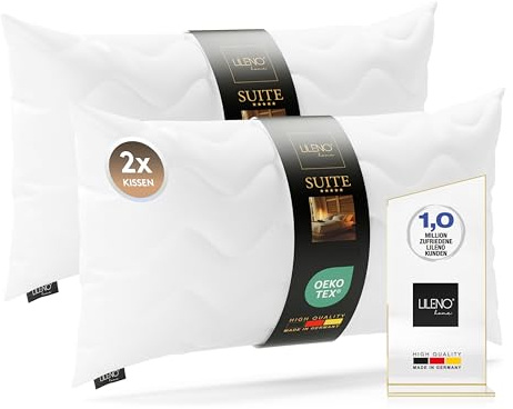 LILENO HOME 2er Set Kissenfüllung 40 x 80 cm - 95°C waschbares Innenkissen | geeignet für Allergiker - Polyester Kisseninlet als Sofa Kissen, Couchkissen, Cocktailkissen und Kopfkissen
