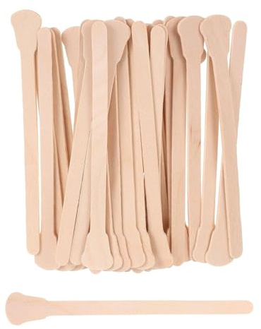 HUVZOR 100 Pezzi Bastoncini Ceretta per Ceretta in Legno, per Depilazione Corpo Viso Sopracciglia Gambe Bikini, Applicatore Cera Morbida o Dura, Ideale per Maschere e Fai-da-te