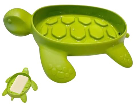 Grüne Schildkröten-Seifenschale, Abtropfdesign, frisch und lustig, seifenschale, seifenschale mit ablauf