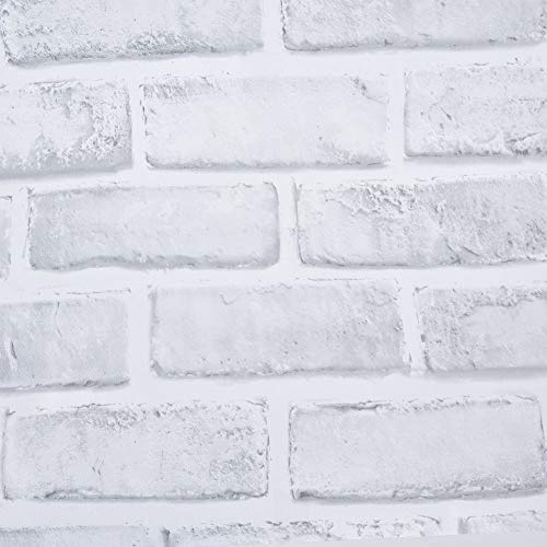 ZASCHMOY Papier Peint Unique à Motif de Brique Blanche | Autocollant Mural Adhésif en PVC élégant pour Salon, Chambre à Coucher et Restaurant | Décoration d'intérieur durable.