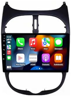Gps Navigator Radio Sat Nav for PEUGEOT 206 206CC 206SW 2001-2016 Touch Screen with Carplay Wifi Bluetooth Mirror Link, Fm, Steering Wheel Control, 4 core 4G+64G